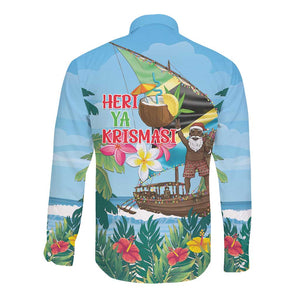 Afro Chirstmas in Tanzania Long Sleeve Button Shirt Heri ya Krismasi - African Pride