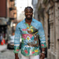 Afro Chirstmas in Tanzania Long Sleeve Button Shirt Heri ya Krismasi - African Pride