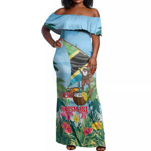 Afro Chirstmas in Tanzania Off Shoulder Maxi Dress Heri ya Krismasi - African Pride