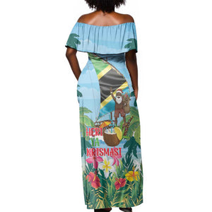 Afro Chirstmas in Tanzania Off Shoulder Maxi Dress Heri ya Krismasi - African Pride
