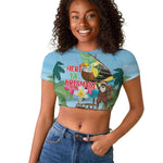 Afro Chirstmas in Tanzania Raglan Cropped T shirt Heri ya Krismasi - African Pride
