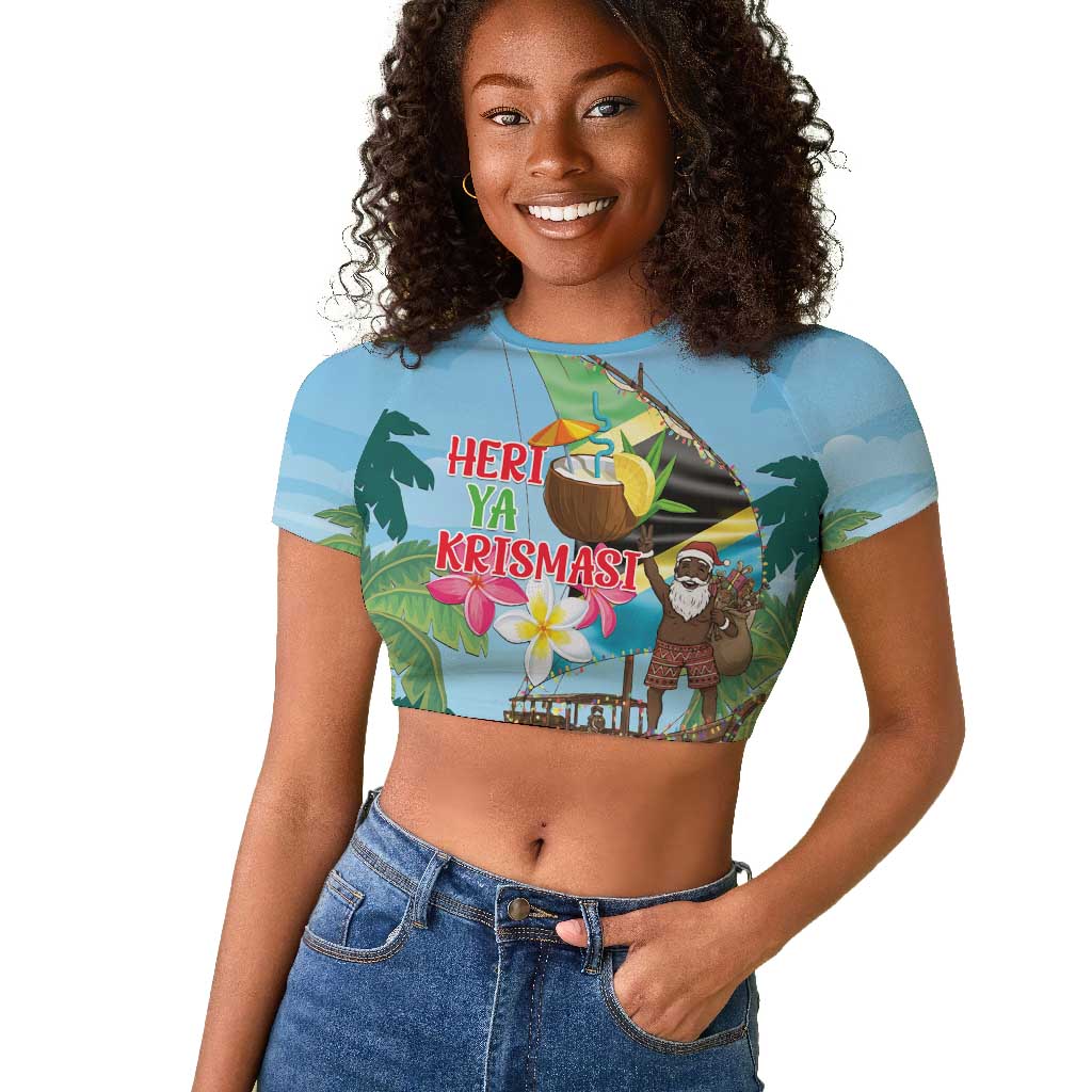 Afro Chirstmas in Tanzania Raglan Cropped T shirt Heri ya Krismasi - African Pride