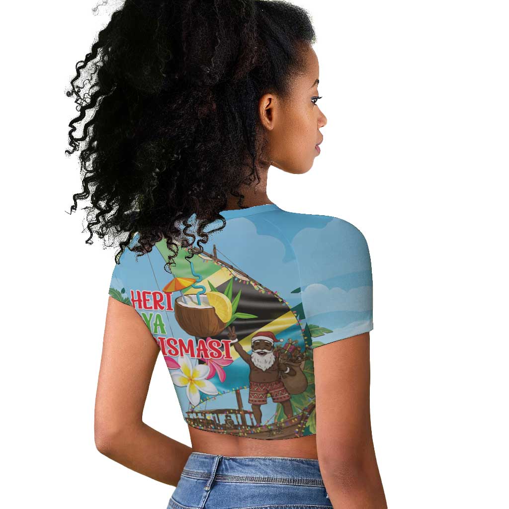 Afro Chirstmas in Tanzania Raglan Cropped T shirt Heri ya Krismasi - African Pride