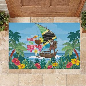 Afro Chirstmas in Tanzania Rubber Doormat Heri ya Krismasi - African Pride