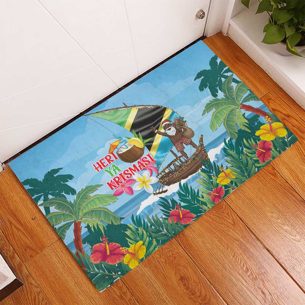 Afro Chirstmas in Tanzania Rubber Doormat Heri ya Krismasi - African Pride