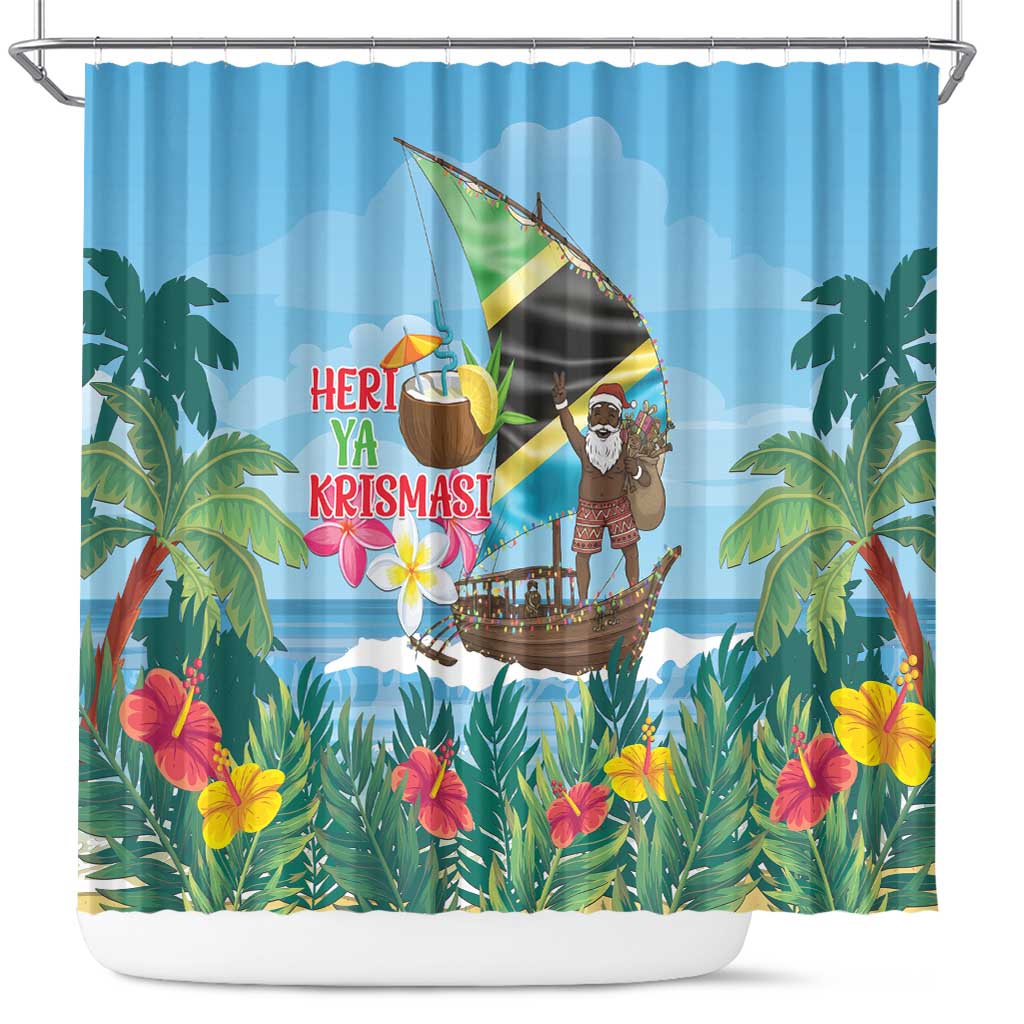 Afro Chirstmas in Tanzania Shower Curtain Heri ya Krismasi - African Pride