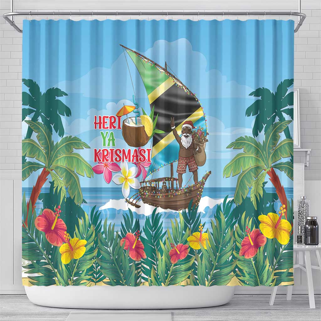 Afro Chirstmas in Tanzania Shower Curtain Heri ya Krismasi - African Pride