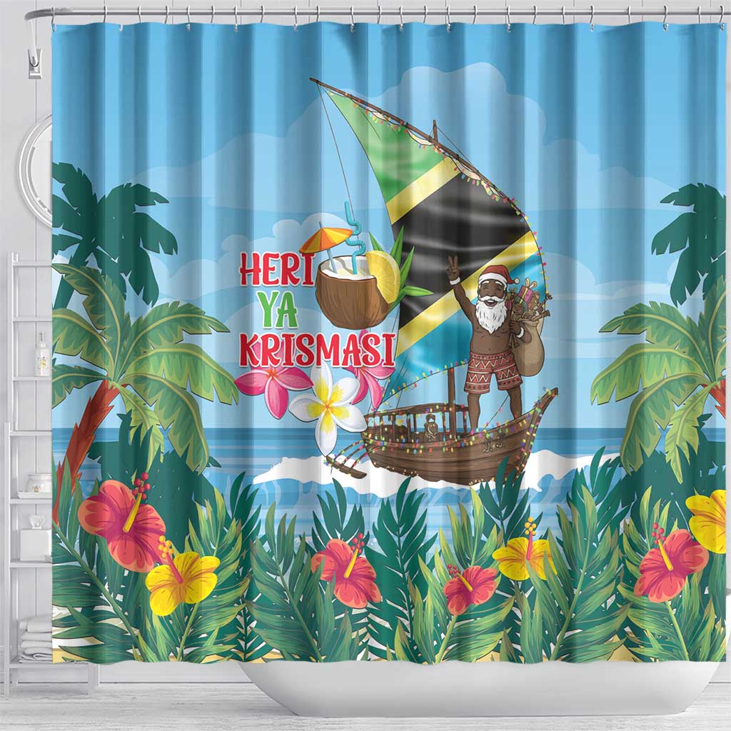 Afro Chirstmas in Tanzania Shower Curtain Heri ya Krismasi - African Pride