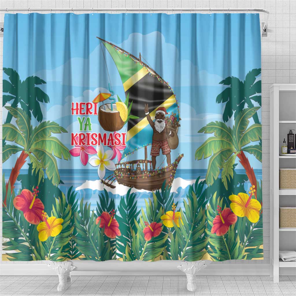 Afro Chirstmas in Tanzania Shower Curtain Heri ya Krismasi - African Pride