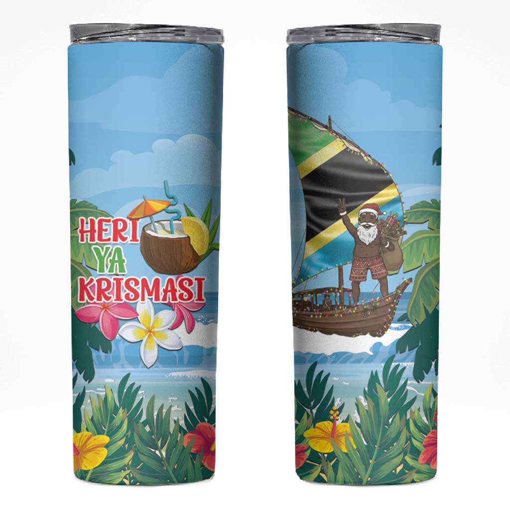 Afro Chirstmas in Tanzania Skinny Tumbler Heri ya Krismasi - African Pride