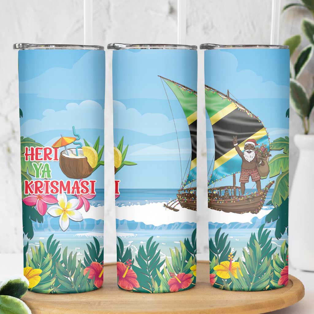 Afro Chirstmas in Tanzania Skinny Tumbler Heri ya Krismasi - African Pride