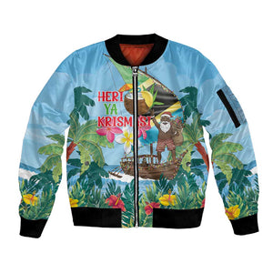 Afro Chirstmas in Tanzania Sleeve Zip Bomber Jacket Heri ya Krismasi - African Pride