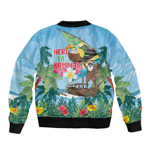 Afro Chirstmas in Tanzania Sleeve Zip Bomber Jacket Heri ya Krismasi - African Pride