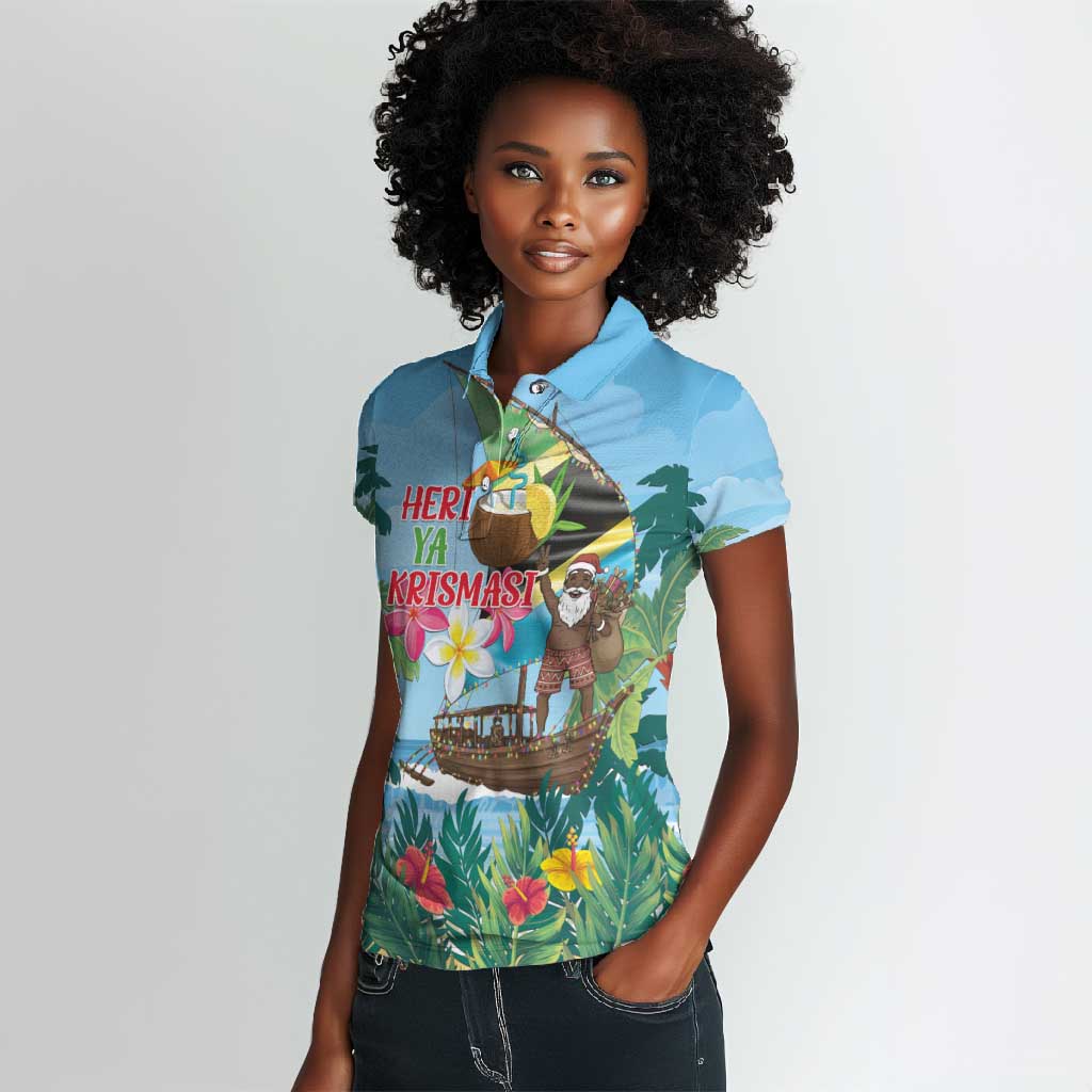 Afro Chirstmas in Tanzania Women Polo Shirt Heri ya Krismasi - African Pride