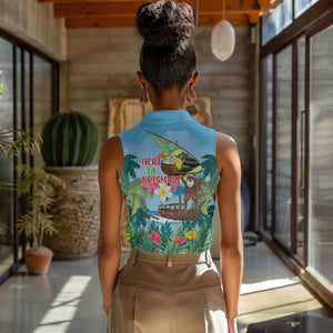 Afro Chirstmas in Tanzania Women Sleeveless Polo Shirt Heri ya Krismasi - African Pride