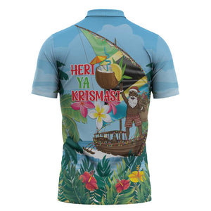 Tanzania Christmas Zipper Polo Shirt Heri ya Krismasi