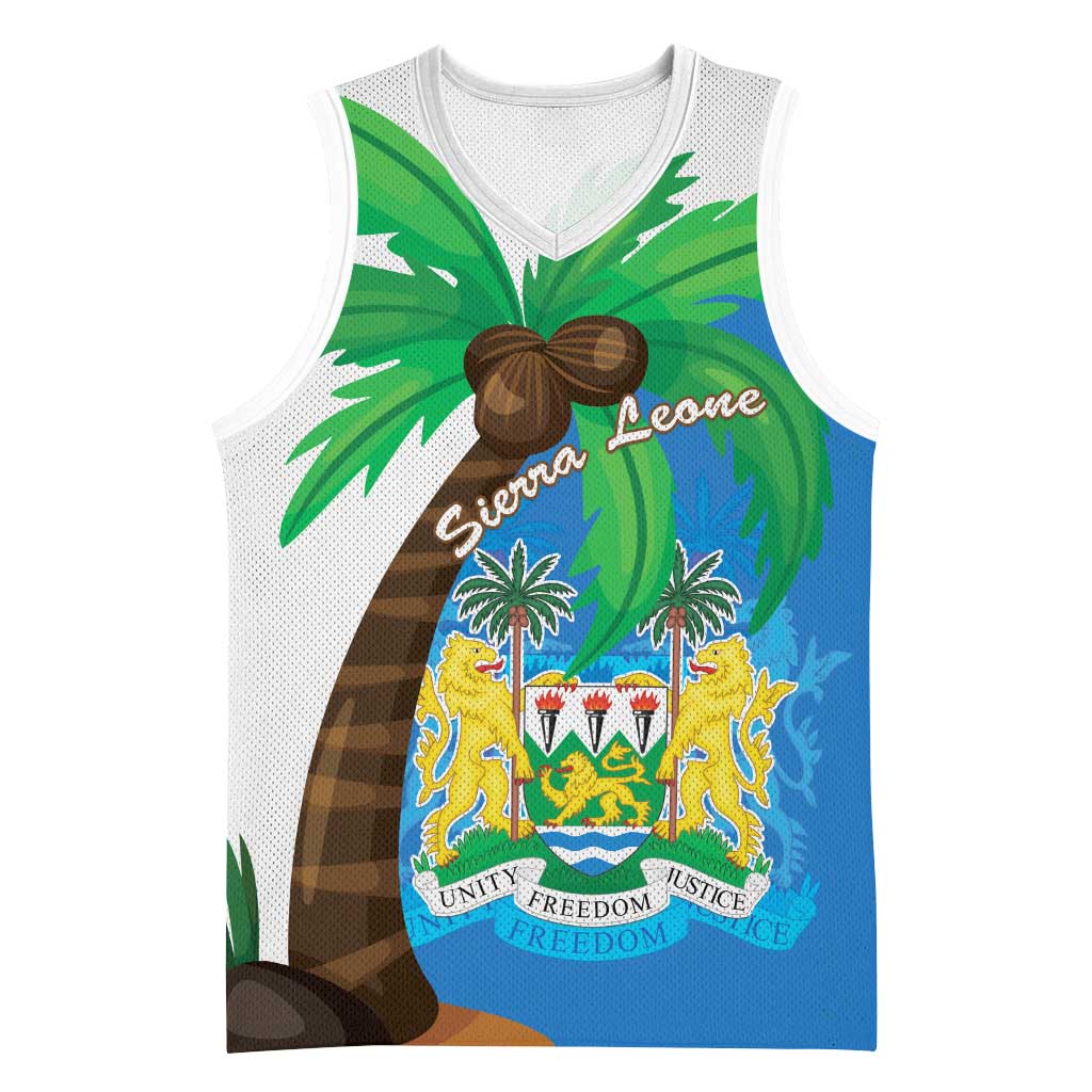 Personalised Afro Sierra Leone Basketball Jersey Coat Of Arms With Flag Map - African Pride