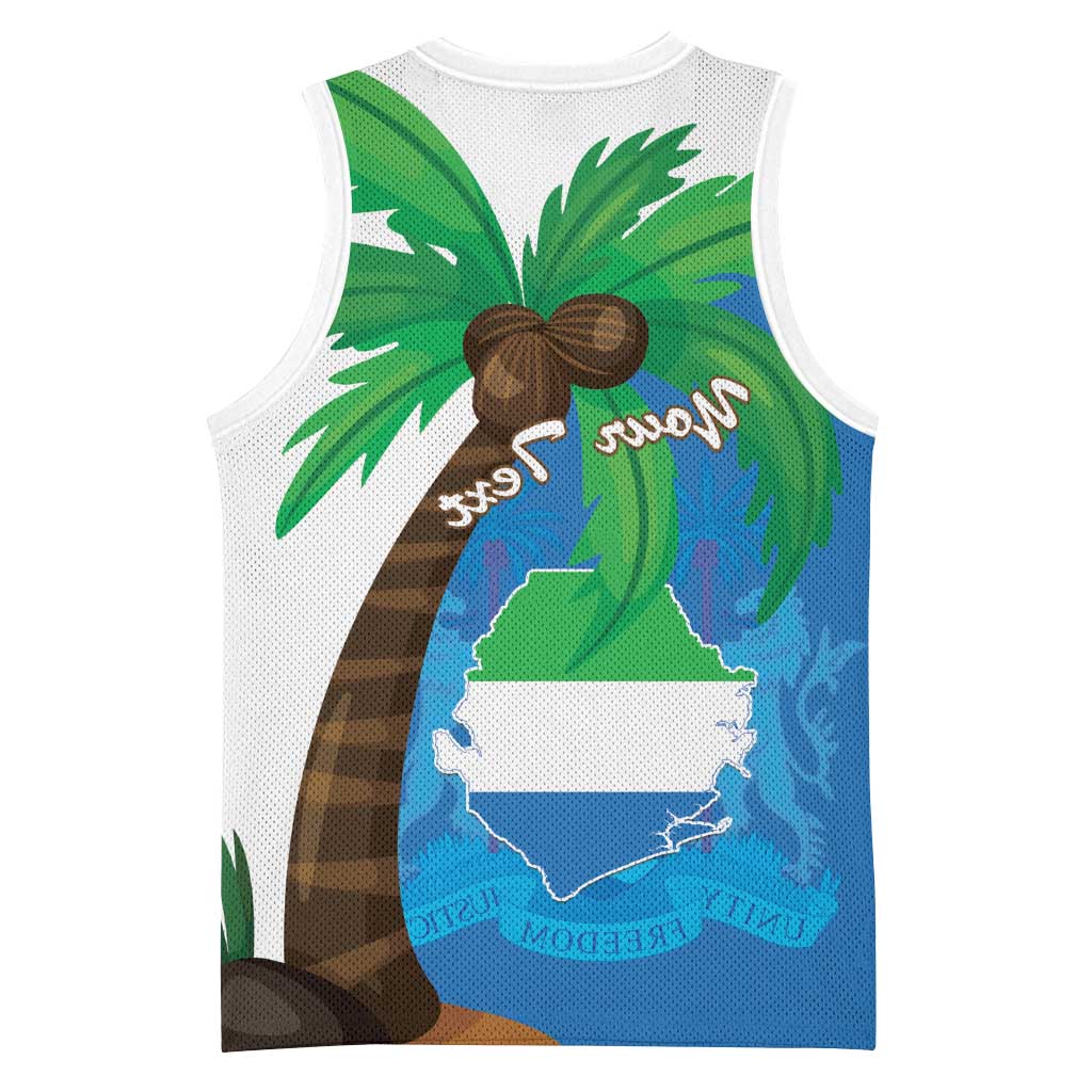 Personalised Afro Sierra Leone Basketball Jersey Coat Of Arms With Flag Map - African Pride