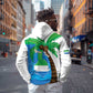 Personalised Afro Sierra Leone Hoodie Coat Of Arms With Flag Map