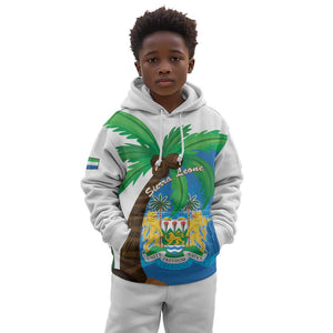 Personalised Afro Sierra Leone Kid Hoodie Coat Of Arms With Flag Map