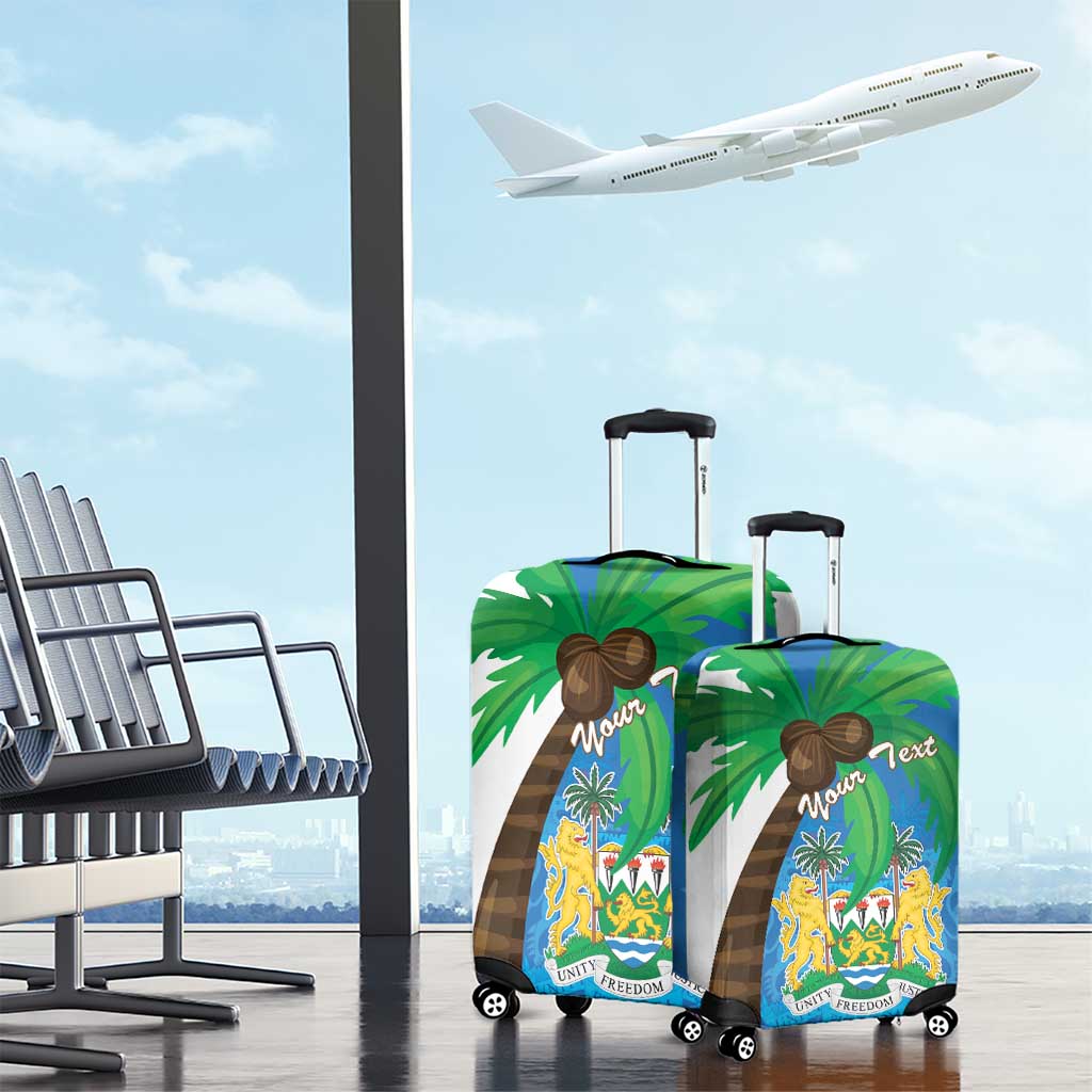 Personalised Afro Sierra Leone Luggage Cover Coat Of Arms With Flag Map