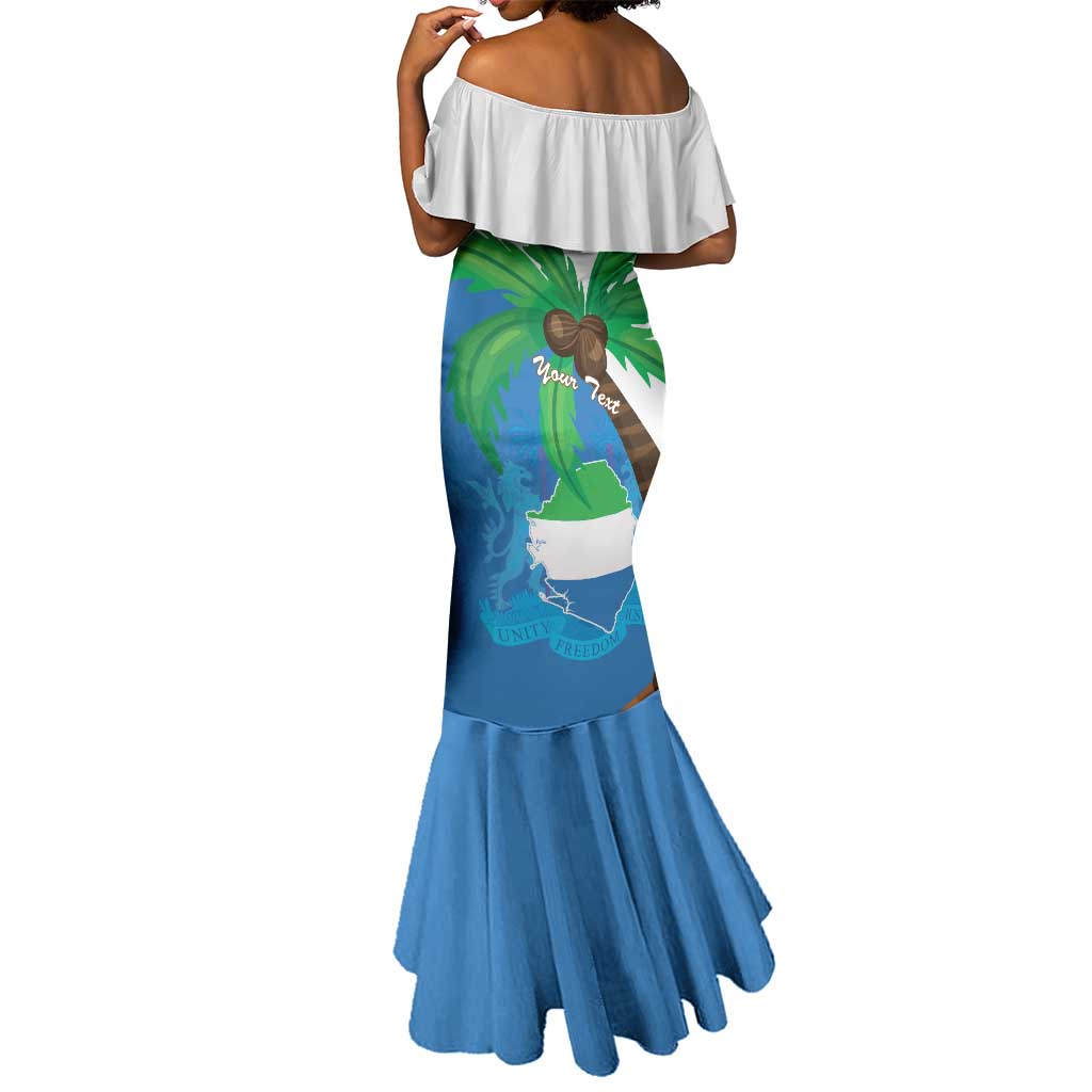 Personalised Afro Sierra Leone Mermaid Dress Coat Of Arms With Flag Map