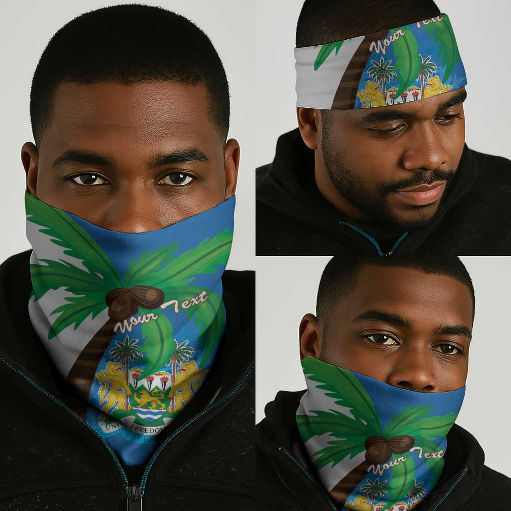 Afro Sierra Leone Neck Gaiter Coat Of Arms With Flag Map - African Pride