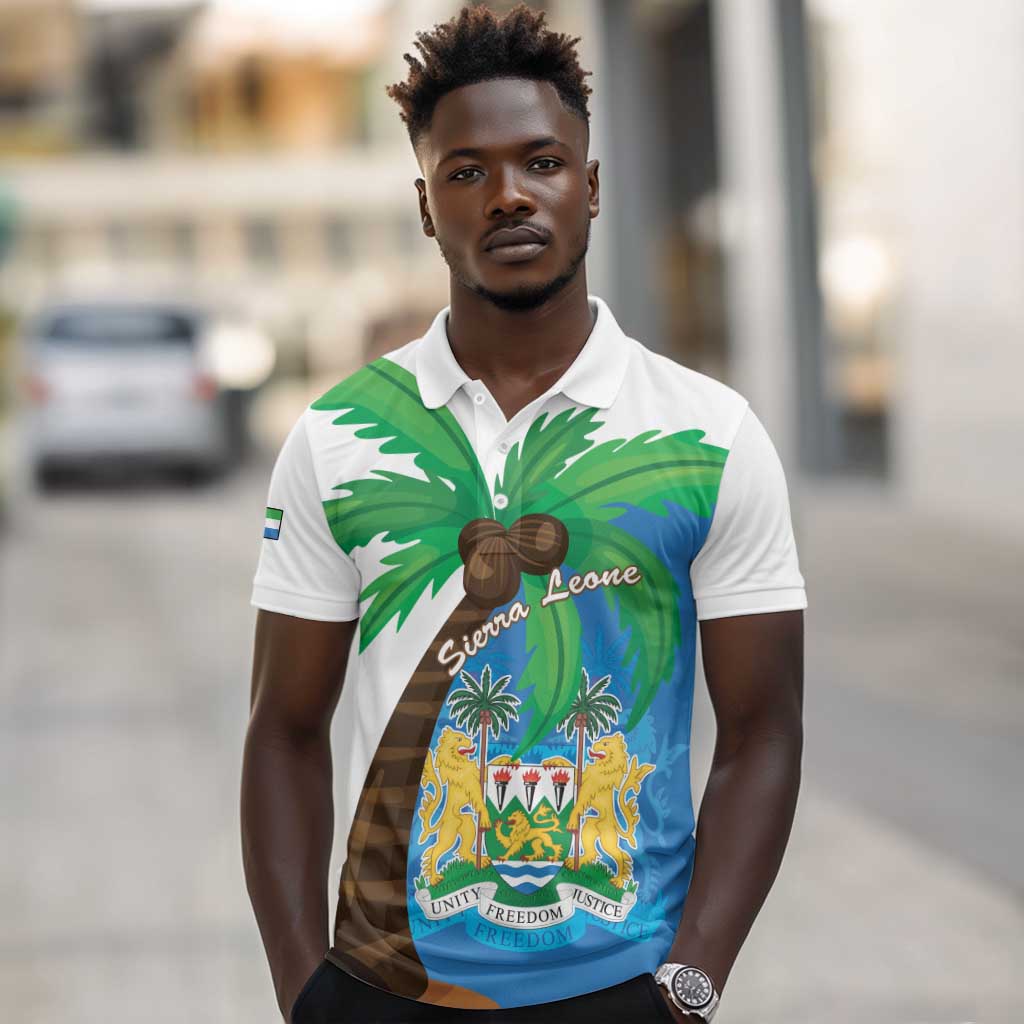 Personalised Afro Sierra Leone Polo Shirt Coat Of Arms With Flag Map