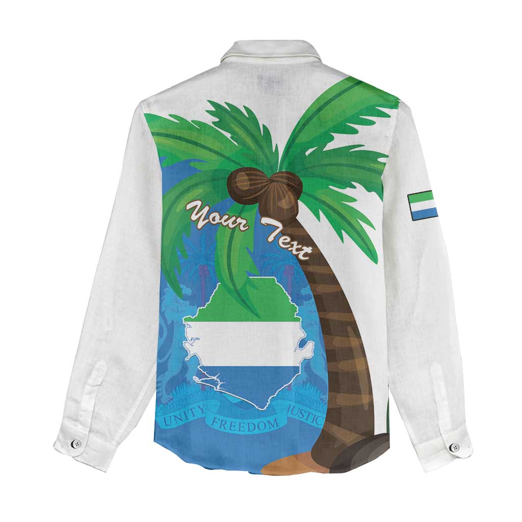 Personalised Afro Sierra Leone Women Casual Shirt Coat Of Arms With Flag Map LT15