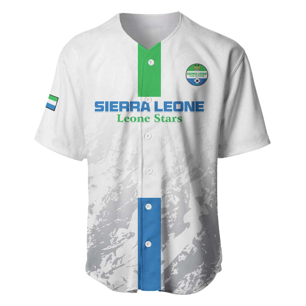 Custom Sierra Leone Football Baseball Jersey Grunge Style