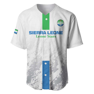 Custom Sierra Leone Football Baseball Jersey Grunge Style