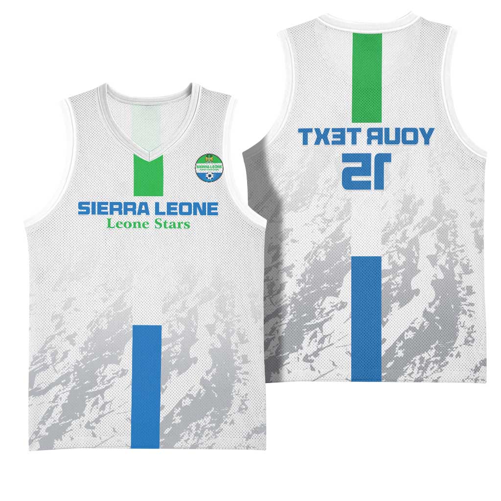 Custom Sierra Leone Football Basketball Jersey Grunge Style - African Pride