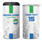 Custom Sierra Leone Football 4 in 1 Can Cooler Tumbler Grunge Style