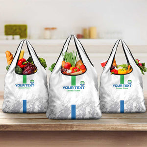 Custom Sierra Leone Football Grocery Bag Grunge Style