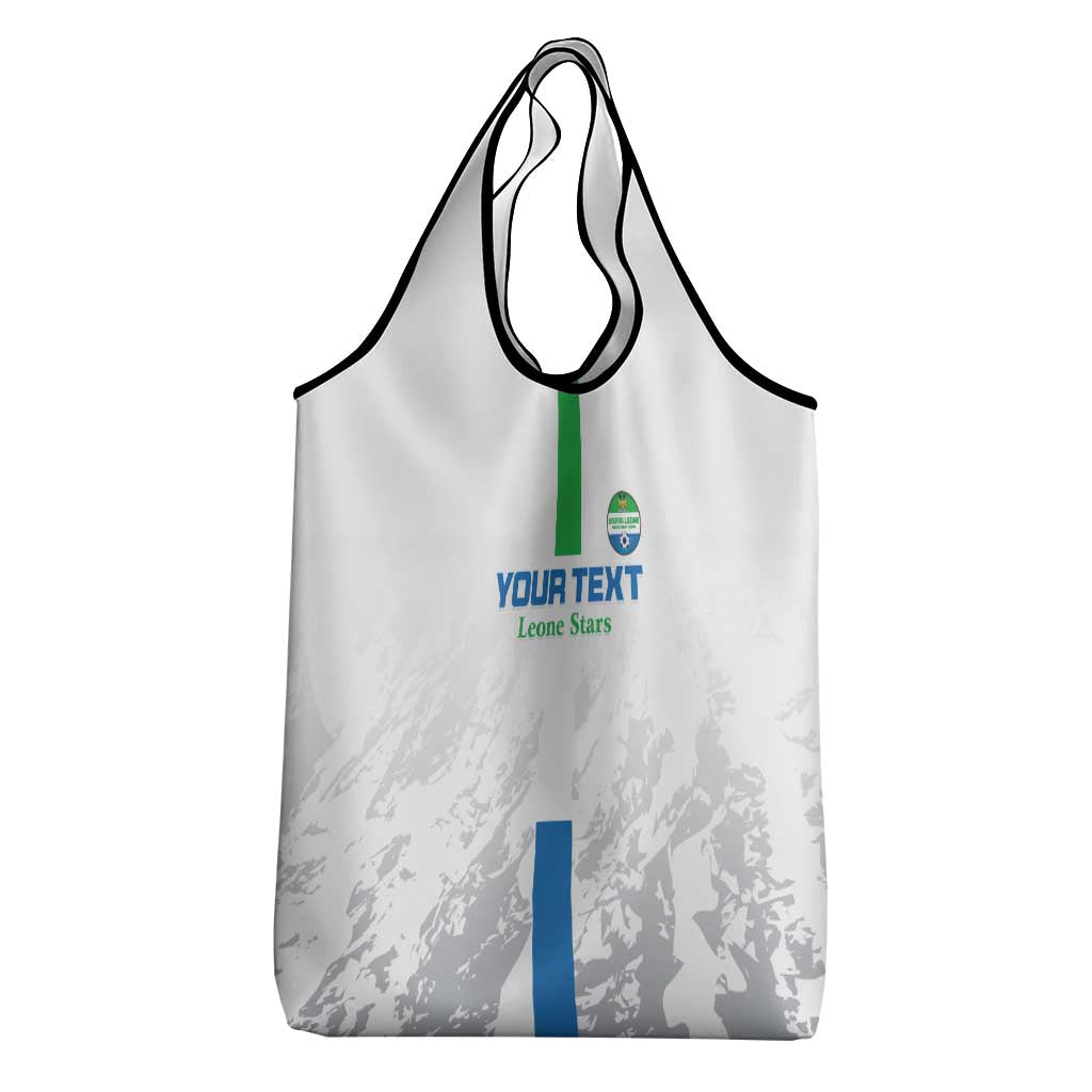 Custom Sierra Leone Football Grocery Bag Grunge Style