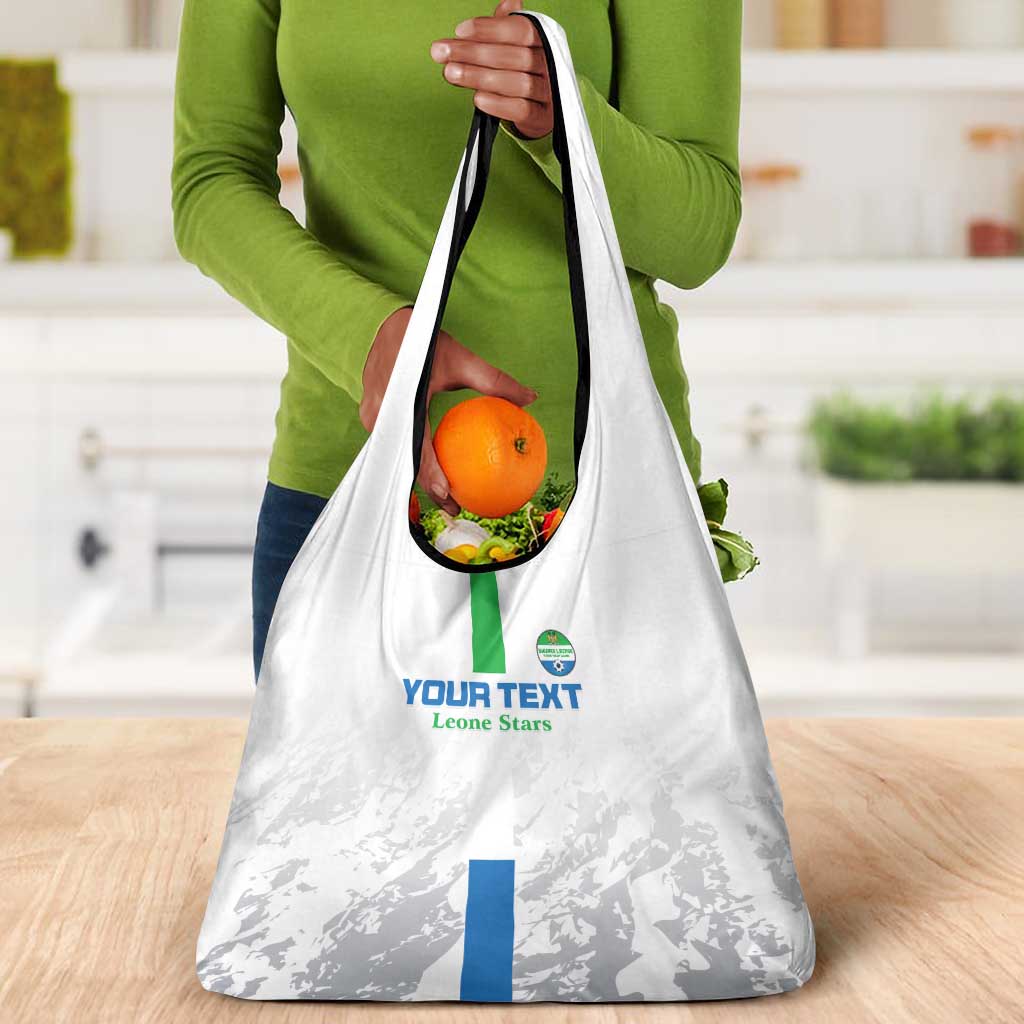 Custom Sierra Leone Football Grocery Bag Grunge Style
