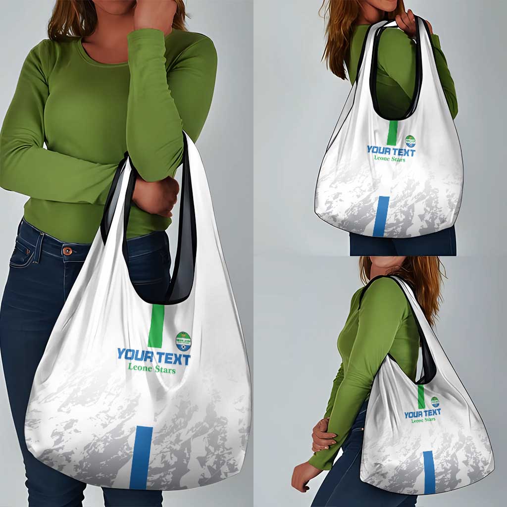 Custom Sierra Leone Football Grocery Bag Grunge Style
