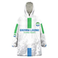 Custom Sierra Leone Football Kid Wearable Blanket Hoodie Grunge Style