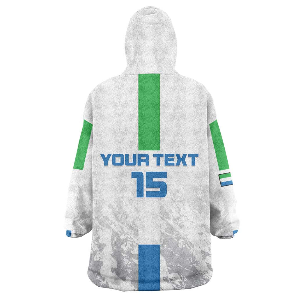 Custom Sierra Leone Football Kid Wearable Blanket Hoodie Grunge Style