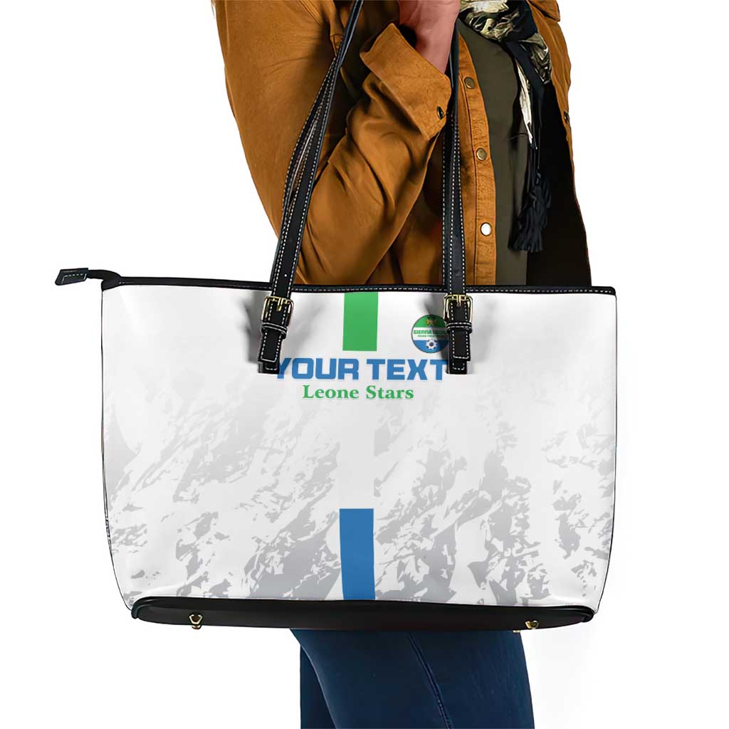 Custom Sierra Leone Football Leather Tote Bag Grunge Style