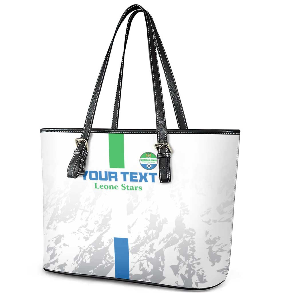 Custom Sierra Leone Football Leather Tote Bag Grunge Style