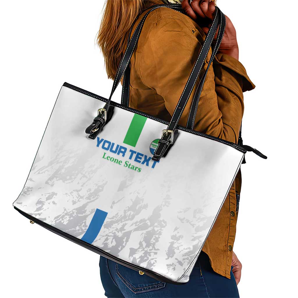 Custom Sierra Leone Football Leather Tote Bag Grunge Style