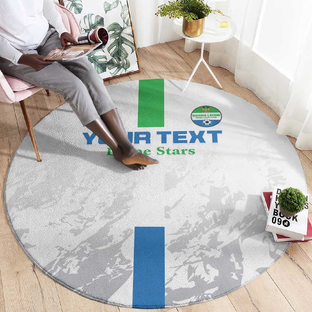 Custom Sierra Leone Football Round Carpet Grunge Style