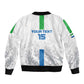 Custom Sierra Leone Football Sleeve Zip Bomber Jacket Grunge Style