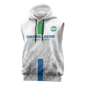 Custom Sierra Leone Football Sleeveless Hoodie Grunge Style - African Pride