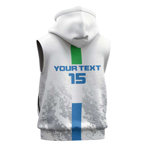 Custom Sierra Leone Football Sleeveless Zip Hoodie Grunge Style - African Pride