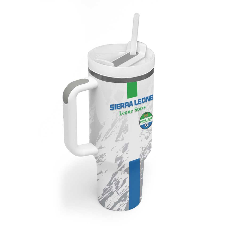 Custom Sierra Leone Football Tumbler With Handle Grunge Style