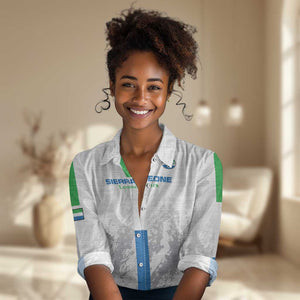 Custom Sierra Leone Football Women Casual Shirt Grunge Style LT15
