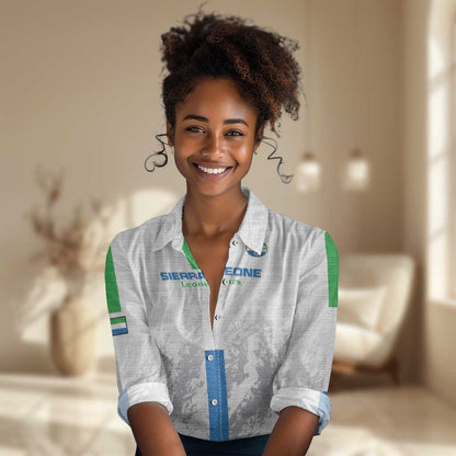 Custom Sierra Leone Football Women Casual Shirt Grunge Style LT15