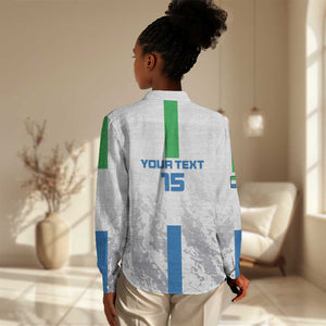 Custom Sierra Leone Football Women Casual Shirt Grunge Style LT15